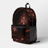 Crimson Starlight Orbits Abstract Cosmic Art