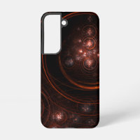 Crimson Starlight Orbits Abstract Cosmic Art