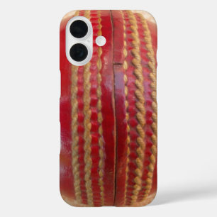 Crimson Stitch Focus: Close-Up of Cricket's Heart iPhone 16 Case