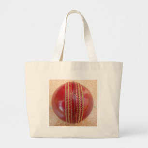 Crimson Stitch Focus: Close-Up of Cricket's Heart Large Tote Bag