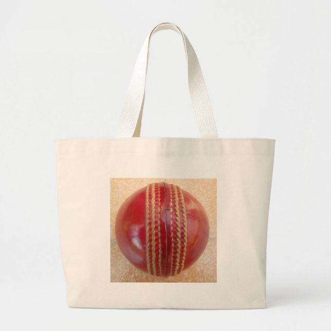 Crimson Stitch Focus: Close-Up of Cricket's Heart Large Tote Bag (Front)