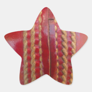 Crimson Stitch Focus: Close-Up of Cricket's Heart Star Sticker