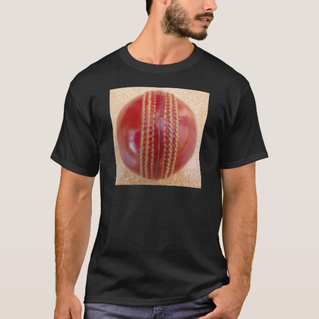 Crimson Stitch Focus: Close-Up of Cricket's Heart T-Shirt (Front)