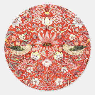 Crimson Strawberry Thief Stickers