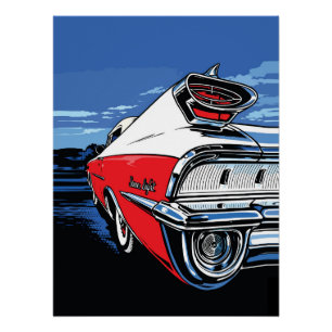 Crimson Tailfin Sky Pop Art Vista Poster