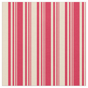 Crimson & Tan Stripes Pattern Fabric