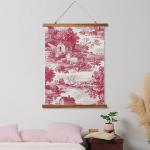Crimson Toile Pastoral Landscape Pattern Hanging Tapestry