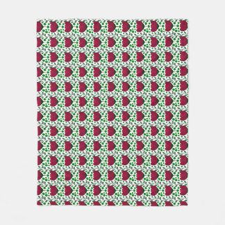 Crimson Tulip Floral Pattern | Elegant Red Fleece Blanket