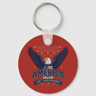 Crimson USA 250th Commemorative Business QR Key Ring