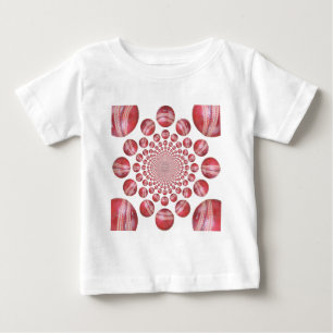 Crimson Vortex: Beautiful Red Cricket Ball Art Baby T-Shirt