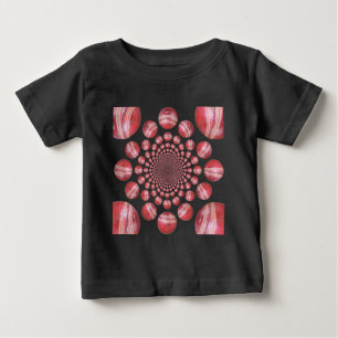 Crimson Vortex: Beautiful Red Cricket Ball Art Baby T-Shirt