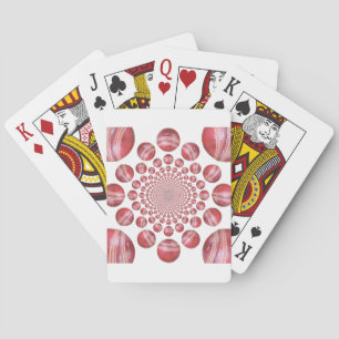 Crimson Vortex: Beautiful Red Cricket Ball Art Playing Cards