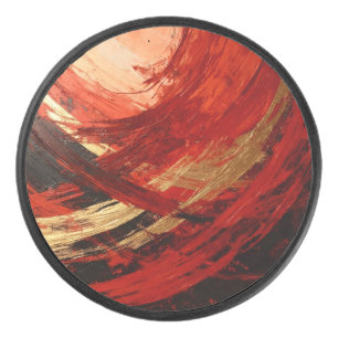 Crimson Vortex Hockey Puck