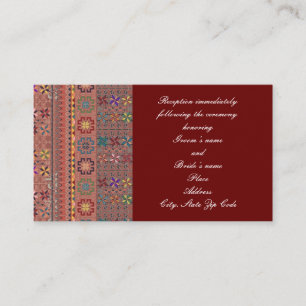 Crimson w/Colour Tatreez Wedding Enclosure Card