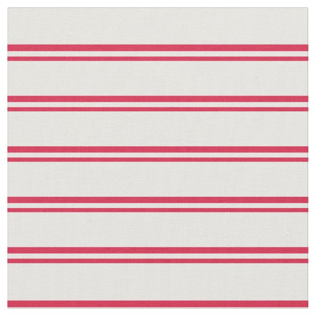 Crimson & White Coloured Lines Pattern Fabric (Close Up)