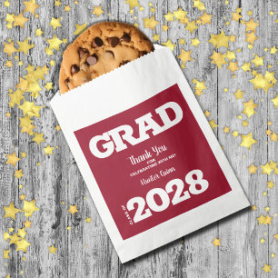 Crimson White Graduation Party Favour Bag