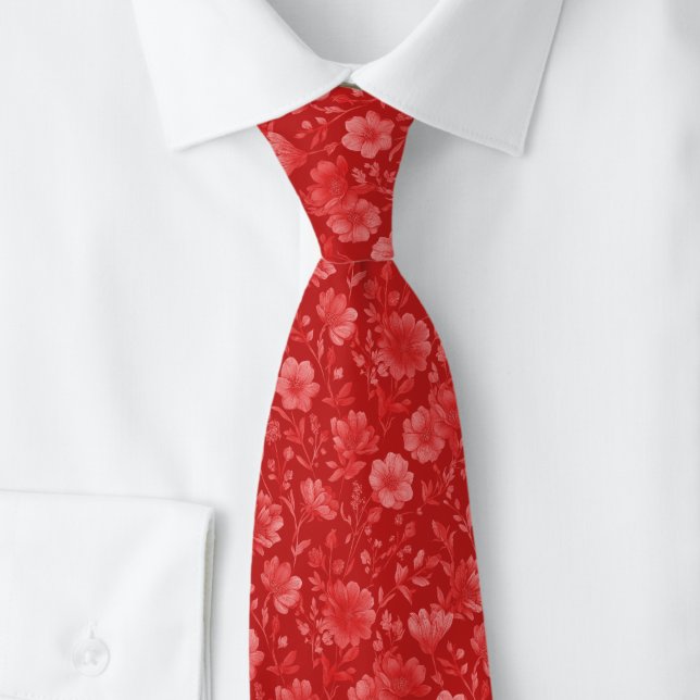 Crimson Wildflowers Tie (Creator Uploaded)