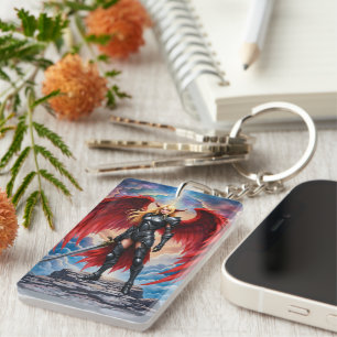 Crimson Wing – Fallen Angel Warrior.  Key Ring