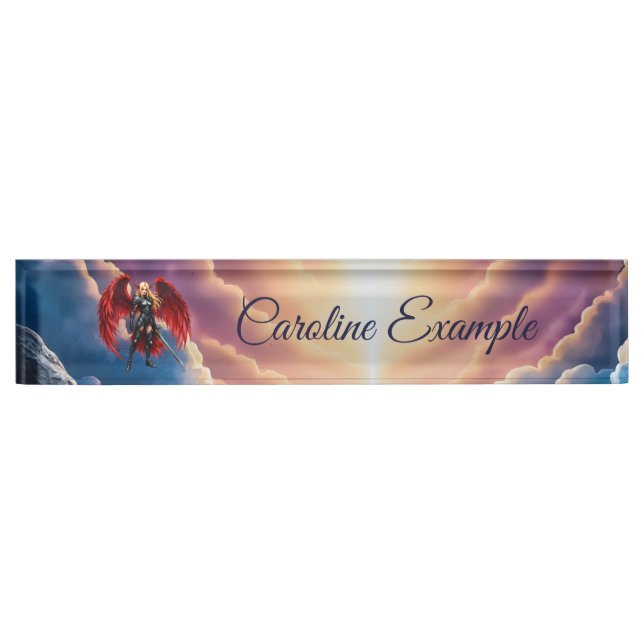 Crimson Wing – Fallen Angel Warrior.  Nameplate (Front)