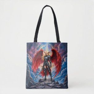 Crimson Wing – Fallen Angel Warrior. Tote Bag