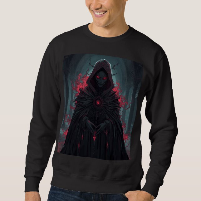 Crimson Wraith – Dark Gothic Grim Reaper Fantasy Sweatshirt (Front)