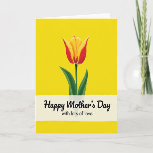 Crimson Yellow Moms Day Card