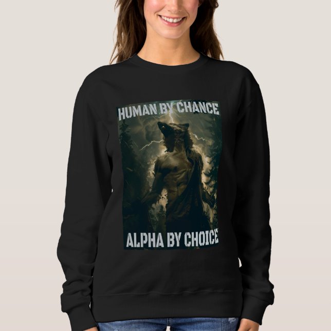 Cringe Alpha Wolf Cringy Werewolf Meme Funny Cring Sweatshirt (Front)