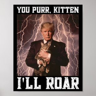 Cringy Alpha Trump Kitten Meme Cat Protector Cring Poster