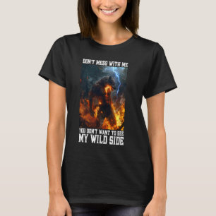 Cringy Werewolf Warning Wolf Meme Cringe Alpha Wol T-Shirt