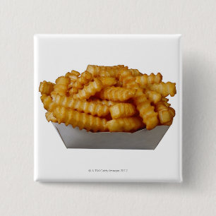 Crinkle-cut french fries 15 cm square badge