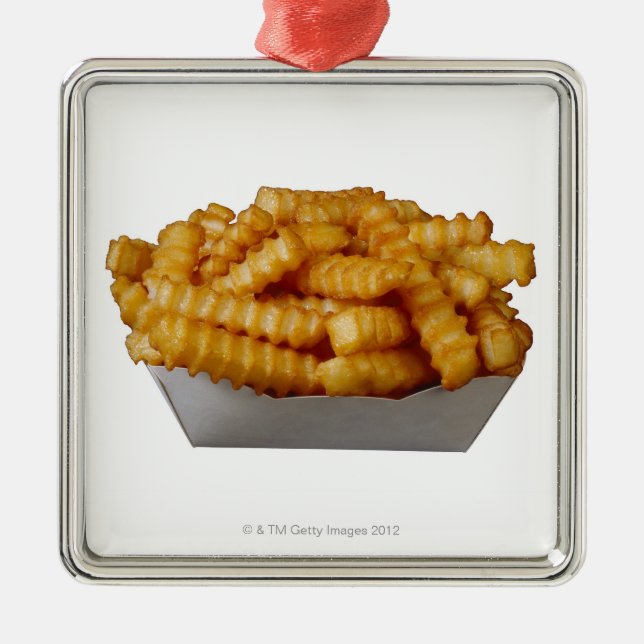 Crinkle-cut french fries metal tree decoration (Front)