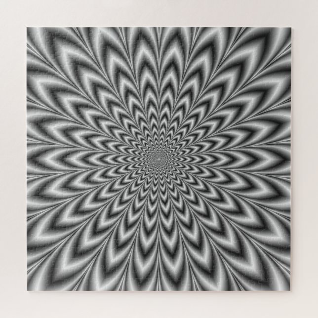 Crinkle Cut Pulse in Black and White Jigsaw Puzzle (Horizontal)