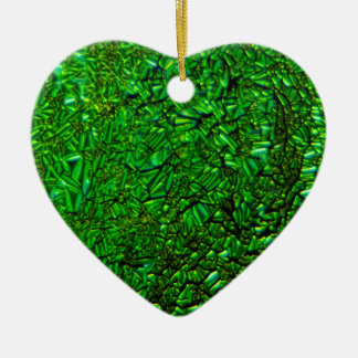 Crinkle green fused glass ceramic tree decoration