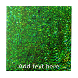 Crinkle green fused glass tile