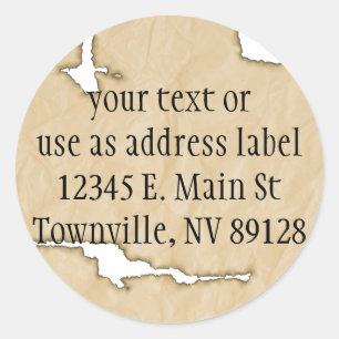 Crinkle Paper w/Burns Background Classic Round Sticker