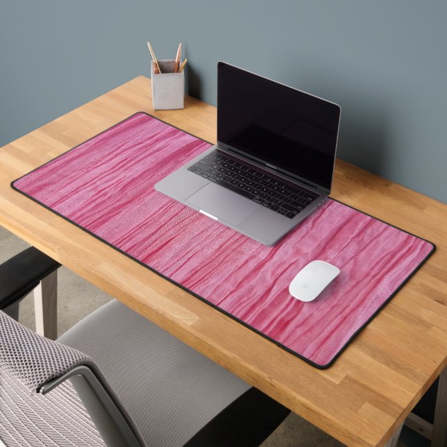Crinkled Pink Crepe Fabric Desk Mat (Office 2)