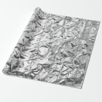 Crinkled Silver Foil Effect Aluminium scrunched