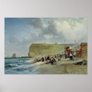 Crinolines on the Beach, Fecamp, 1871 Poster
