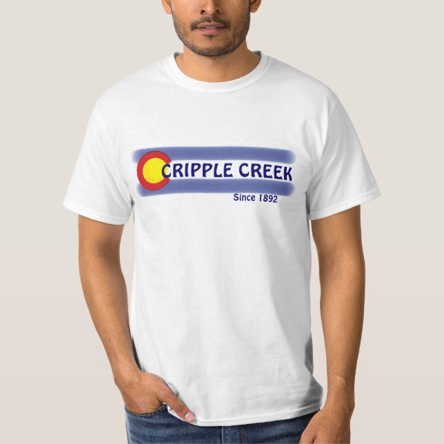 Cripple Creek Colorado local flag value tee (Front)