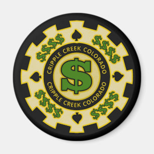 Cripple Creek Colorado Poker Chip Magnet