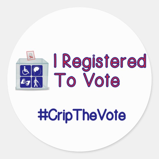 #CripTheVote I REGISTERED stickers (round) small (Front)