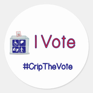 #CripTheVote I VOTE stickers (round) large