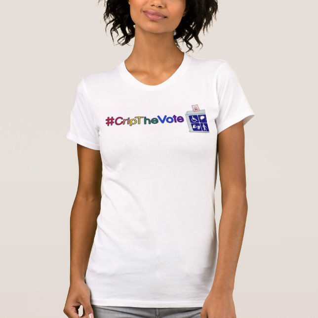 #CripTheVote T-shirt for women celebrating Pride (Front)