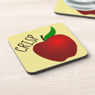 Crisp Apple Plastic coasters w/cork back