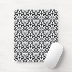 Crisp Black and White Abstract Mouse Mat