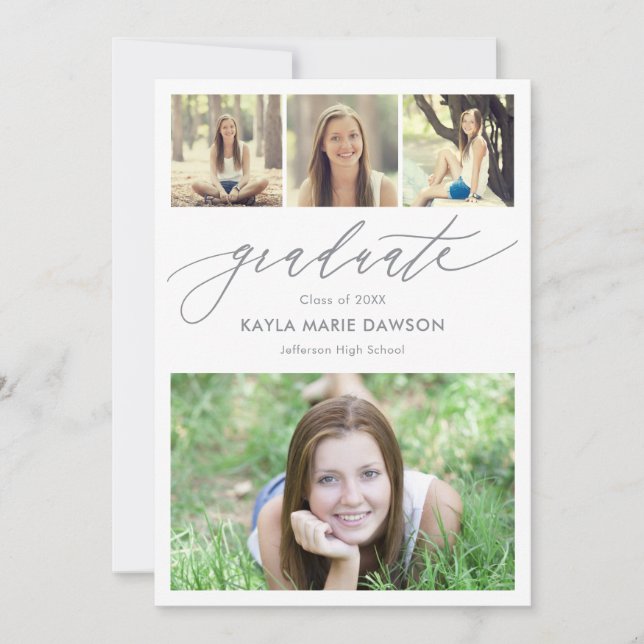 Crisp Collage Editable Colour Graduation Invitatio Invitation (Front)