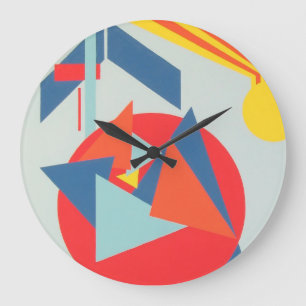 Crisp Contemporary of Blue and Orange Wall Clock