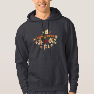 Crisp Days of Fall Autumn Leaves Typography Design Hoodie