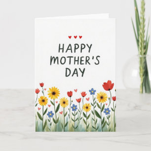 Crisp Floral Mothers Day Card