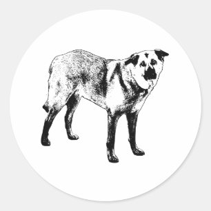 crisp gaze line, tibetan mix classic round sticker